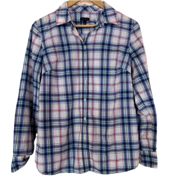 Talbots Multicolor Plaid Button-Down Shirt with a Touch of Silver. - Picture 1 of 5